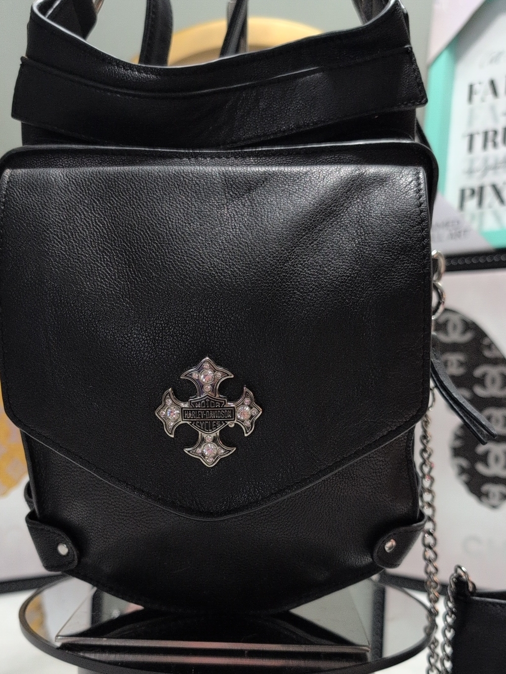 Harley-Davidson Black Leather and suede "PEACEKEEPER" Conceal Carry bag NEW✴️